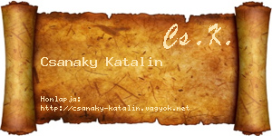 Csanaky Katalin névjegykártya